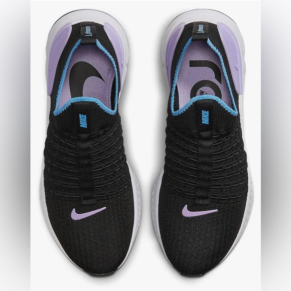 Nike Black and Purple Athletic Slip On Sneakers - Picture 2 of 8